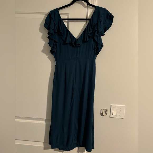 Cleobella Ruffle Shoulder Leg Slit Midi Dress - Picture 5 of 10